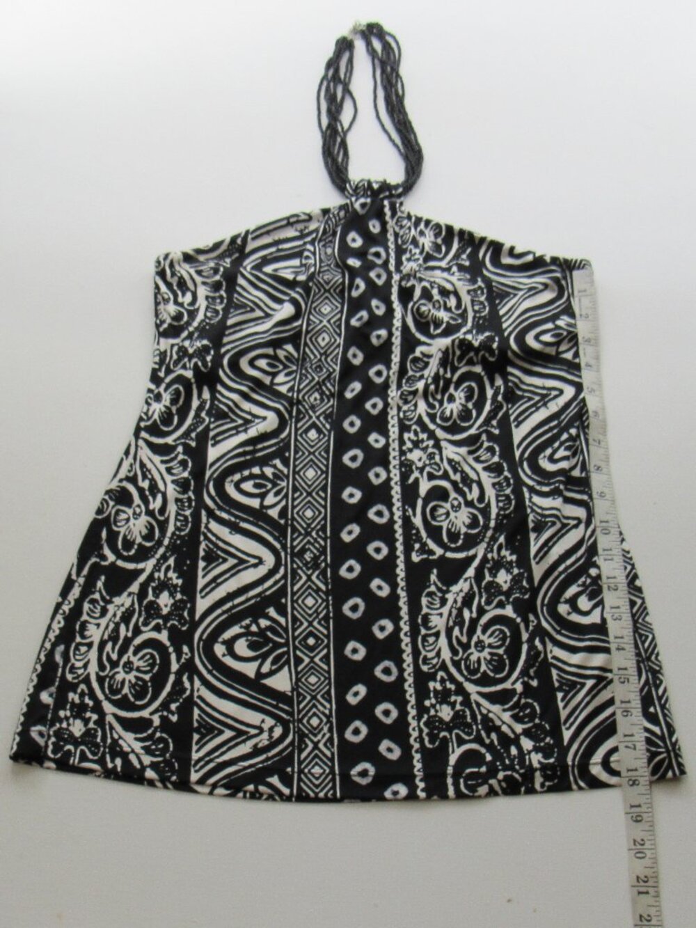 White House Black Market Women's Halter with Braided Necklaces Tie Blouse Top - Picture 6 of 7